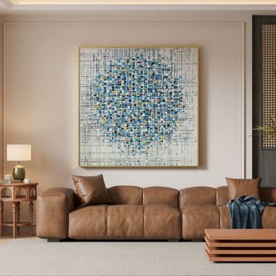 Artistic oil paint mixing Abstract Printed Oil Painting Wall Art — Ready to Hang