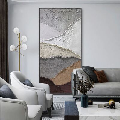 Customized Size Hand Painted Oil Painting with Hand Applied Gold Leaf and Eco-Friendly Acrylics on Canvas Wall Art