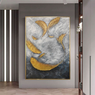 100% Hand Painted Modern Abstract Oil Painting Customized Size Canvas Wall Art for Luxury Home Decor
